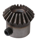 45 Steel Tapered Bevel Gear Wheel 6mm Hole Diameter, 20 Teeth, 1 Modulus, Silver, Pack of 2, close-up view