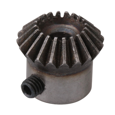 45 Steel Tapered Bevel Gear Wheel 6mm Hole Diameter, 20 Teeth, 1 Modulus, Silver, Pack of 2, close-up view