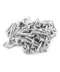 Heap of Universal Pallet Rack Safety Bolts Set, galvanized J bolt design, carbon steel, 5/16 Dia X 2 1/4 In, M8x57mm