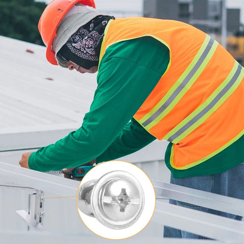 Worker in safety gear installing Aluminium Hollow Door Anchor Set 10 Pieces For 0 To 5mm Hollow Doors Extra Short Wall Anchors