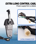 Beefed Up Outboard Engine Remote Control Box For Marine Binnacle Top Console Mount With 5-pin Connector Cables