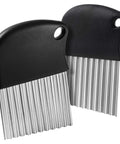HNYYZL two-piece waffle fry cutter set with stainless steel blades and black handles