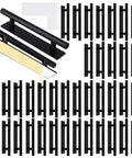 50 Pack Self Stick Push Pull Cabinet Handles Black Adhesive Door Handles For Kitchen Cabinets Drawers Wardrobes And Furniture Instant Stick On ABS Plastic Easy Install Comfortable Grip, 5.9 in