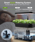 Indoor Herb Garden Kit With Hydroponic System, LED Grow Light, Quiet Water Pump, Clear 4.5L Tank, eight plants