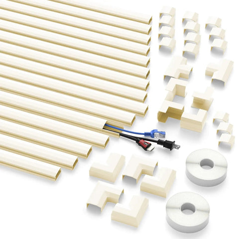 254 Inch Cord Hider for Wall Wires and TV Cables Easy Cable Management Hides Wires on a Wall for TV Mounts Ultra Sleek Cord Concealer Kit