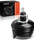 Straight Up Quality Rock Solid Vacuum Brake Booster Replacement Fits Chrysler Town Country Dodge Grand Caravan 2008 To 2010 Models With Br3 Or Br4 Brakes No Sensor in a sleek black finish with mounting points.