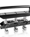 Pro Grade Three Station Edge Roller Bender for Metal Roofing, black, for steel aluminum copper panels.