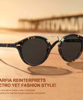 Double Bridge Round Polarized Sunglasses For Men With UV Protection Retro Tortoise Eyewear Nickel Free Metal Brow Design