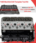 Pro Grade Manifold Drill Template For GM LS Engines 4.8L 5.3L 6.0L Chevy Removal Tool Kit with cylinder head and template