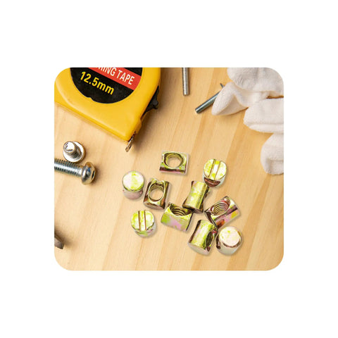 24Pcs M8x14mm Barrel Nuts Cross Dowels Slotted Nuts Hardware Replacement Kit for Bunk Beds Headboards Chairs and Furniture