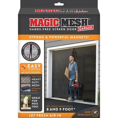 Hands Free Magnetic Door Screen For Double Doors Keeps Bugs Out And Fresh Air In Easy Install Mosquito Net visible on packaging.