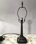 Lamp base of Mission Style Table Lamp With Tiffany Stained Glass Night Light Hexagonal Cone Lampshade 10 Inch Wide By 16 Inch Tall