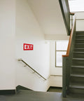 Red Exit Sign Stickers, 2 Pack, 10x4 Inches, Durable Vinyl Laminated For UV, Weatherproof And Fade-Resistant, Indoor Use
