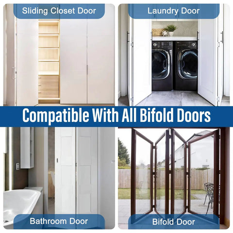 Two Pack Bifold Door Hardware Kit For Closets And Folding Doors Includes Top And Bottom Pivots 7/8 Inch Guide Wheels versatility