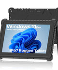Hardcore 10.1 Inch Rugged Tablet PC With IP67 Waterproof Shell And Windows 11 Pro Intel N100 showing rugged design and screen.