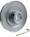 One Groove V Belt Pulley 4.5 Inch OD 1 Inch Bore, 1020 Steel Zinc Plated Motor Pulley for A B 5L 4L AX BX V Belts, Single Sheave