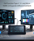 Killer Performance 10.1 Inch Rugged Tablet Built Like A Tank For Rough Jobsites Featuring Intel Celeron J4105 Chipset Windows 11 Pro showing connectivity options with monitors.