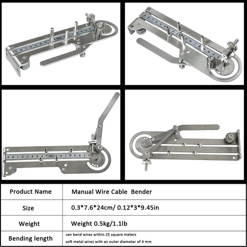 Precision Stainless Steel Wire Bender Tool For Electrical Panels And Breadboards Max 16.4Mm Cable Diameter Flexible Bending Device shown from multiple angles.