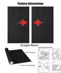 Dope Matte Black Peel And Stick Wood Texture Wallpaper Roll 16 Inch By 120 Inch Self Adhesive Cover For Countertops Cabinets Desks And Bathrooms Easy To Cut Removable Kitchen Decor showing straight match pattern and instructions