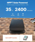 35W Solar Attic Fan With Auto Temp Control, 2400 CFM, Weatherproof Low-Noise Ventilation For Attic, MPPT Solar Power installed