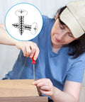 Built Tough Number 8 Pan Head Screws Self Tapping Stainless Steel Assorted Fastener Kit 100 Piece Set being used in a DIY project.