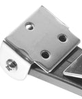 Close-up of metallic hinge piece for Two Pack Built Tough Flexible Rubber Draw Latches For Tool Boxes Coolers And Carts Heavy Duty Rubber Latch Handles