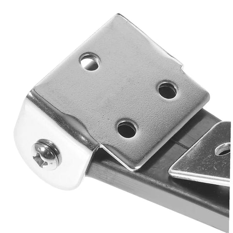 Close-up of metallic hinge piece for Two Pack Built Tough Flexible Rubber Draw Latches For Tool Boxes Coolers And Carts Heavy Duty Rubber Latch Handles
