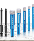 7 Piece Diamond Drill Bits Set For Tiles And Stone, Pro Grade Tile Drills For Ceramic Glass Porcelain Marble Granite