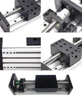 Precision Ball Screw XYZ Motion Slide With Three Pitch Options, 100mm To 1000mm Adjustable Travel, Integrated Linear Guide For Rock Solid Single Axis Or Versatile XYZ Multi Axis Setup black metal CNC slide
