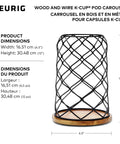 K Cup Carousel Coffee Pod Holder With 360 Degree Rotation Acacia Wood Base And Matte Black Metal Finish Holds 49 K Cup Pods Modern Grab And Go Countertop Organizer For Busy Mornings dimensions