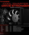 Heavy Duty Engine Radiator Cooling Fan Assembly For Bmw showing detailed fan blades and compatible models in a sleek design.