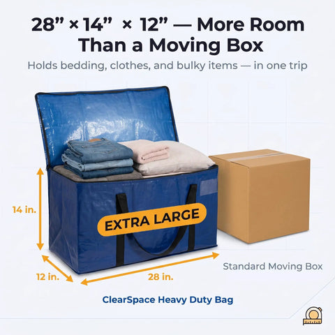 Beefy Heavy Duty Moving Bags Set With Backpack Straps And Sturdy Zippers And Handles Extra Large 86 Liters 23 Gallons Capacity