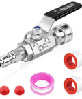 High Pressure Washer Ball Valve Kit With 5000 PSI Capacity, Three Eighths Inch Quick Connect Shut Off Ball Valve For Power Washer Hose, Stainless Steel