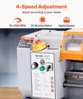 VEVOR Benchtop Metal Lathe Machine 7.87 X 13.78 Inches Precision Power Mill Tool with 600W Brush Motor and Variable Speed Control displaying controls.