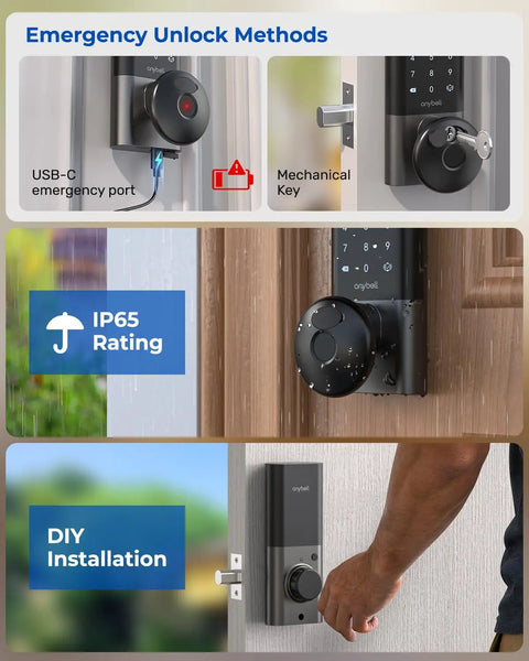 Heavy Duty Fingerprint Smart Door Lock With Built In Wifi Camera No Sweat Keyless Entry Deadbolt Auto Lock Night Vision Two Way Audio Front Door Security System