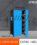 BT40 CAT40 CNC Tool Storage Cabinet With Vertical Drawers Heavy Duty Workhorse Steel Tool Holder Rack For Warehouses And Machining Centers ABS Tool Holders Absorb Shock Blue, 920x1950x700mm