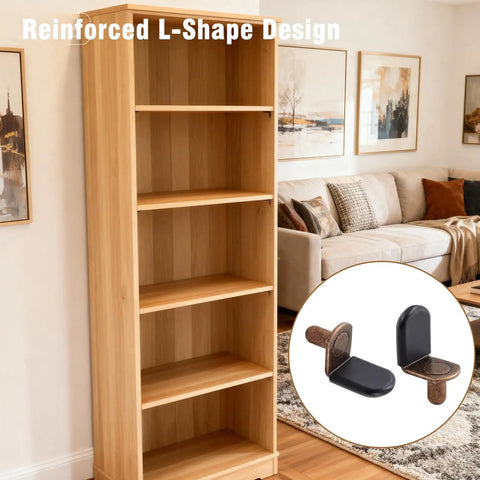 Zero Hassle Heavy Duty 40 Piece 1/4 Inch L Shaped Shelf Pegs With Nifty Rubber Sleeves In Classic Antique Bronze Cabinet Hardware on shelf.