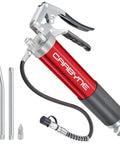 Beast 7500 PSI Pistol Grip Grease Gun With 18 Inch Hose Pro Grade Anodized Aluminum Barrel 3 Way Loading Straight And Angled Tubes