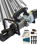 Heavy Duty 1200W Electric Hydraulic Rebar Bending Machine For Construction with metal rods and accessories visible.