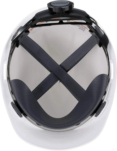 V-Gard Cap Style Safety Hard Hat With Fas-Trac III Ratchet Suspension, Polyethylene Shell For Superior Impact Protection, Self Adjusting Crown Straps, White Standard Size For Construction, Go-To Worksites, Manufacturing And Industrial Use