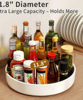 Boost Your Pantry Game With This 11 8 Inch Lazy Susan Turntable Game Changer with various condiments in a round white organizer.