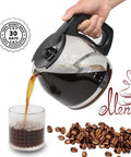 12-cup replacement glass coffee carafe with black handle and lid, Mr. Coffee compatible