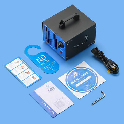High Capacity Ozone Generator For Odor Elimination In Homes, Cars, And Pets Up To 2000 Sq Ft with accessories and manual