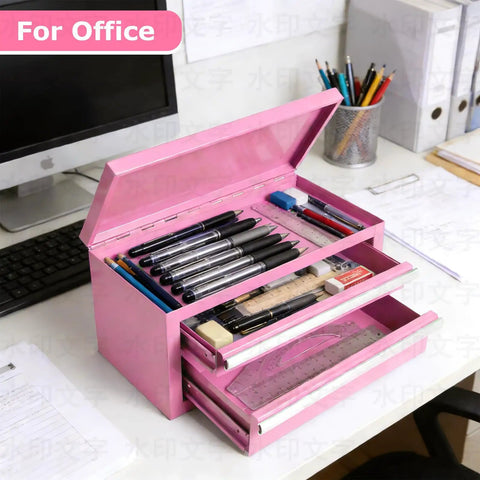 Compact Pink Steel Toolbox With Lickety Smooth Drawers For Hella Quick Hardware Sorting This Durable Portable Metal Chest Keeps All Your Nuts Bolts And Wrenches Totally Organized No Sweat Ever