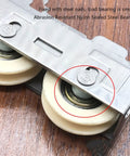 Close-up of Buttery Smooth Double Wheel Window Roller 802 Style with nylon sealed steel bearings for aluminum doors.
