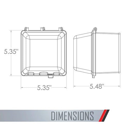 Dimensions of 4.75 Inch Deep Outdoor Electrical Box With 2 Gang Weatherproof In Use Cover NEMA 3R Rated Gray