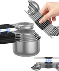 Magnetic Measuring Cups And Spoons Set With 304 Stainless Steel Dual Sided Design 15 Piece Kit Includes Leveler