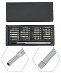 Cool 24 In 1 Precision Magnetic Screwdriver Kit With Aluminum Handle And Nickel Plated Bits For Phone PC Repair, Eyeglasses, Watches, And Electronics Fixing Jobs That Feel Like A Pro Move, open case