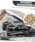60-Piece Grease Fitting Assortment Kit With 1/4-28 SAE-LT Copper Threaded Lubrication Nozzles, shown with car hood open