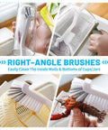 16 Piece Crevice Cleaning Brush Set For Tight Spots And Deep Grime Clean Up in use on cups, jars, strainers and seafood.